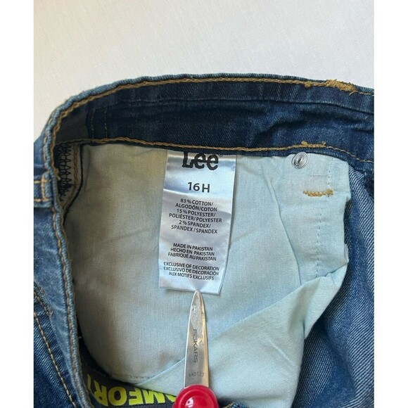 Lee Jeans Blue Denim Slim Fit Straight Leg Size 16 H X-Treme Comfort Band waist - Picture 5 of 6
